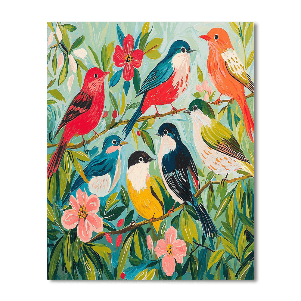 Henri Matisse Inspired Whimsical Aviary  Paint By Numbers Art