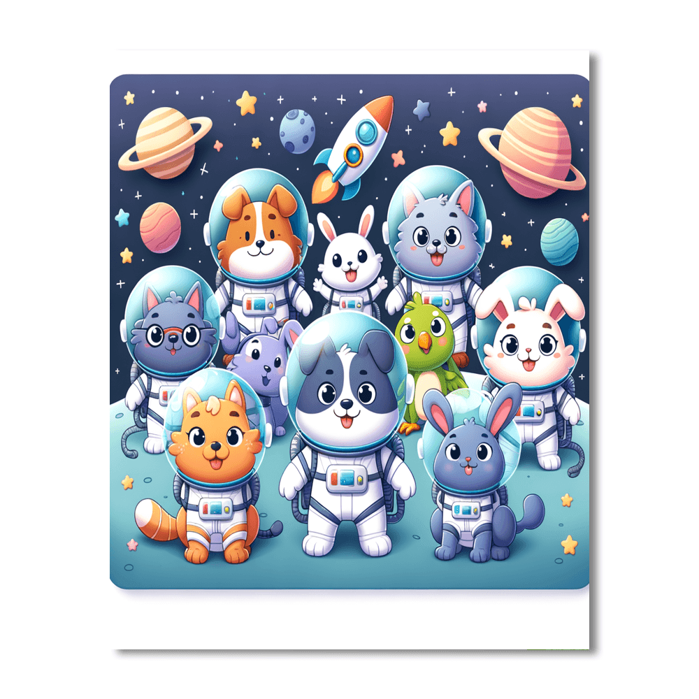 Interstellar Pet Patrol Painting By Numbers Kit