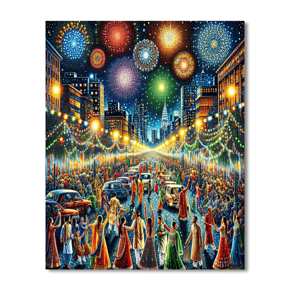 Diwali Celebration - United Kingdom Number Painting