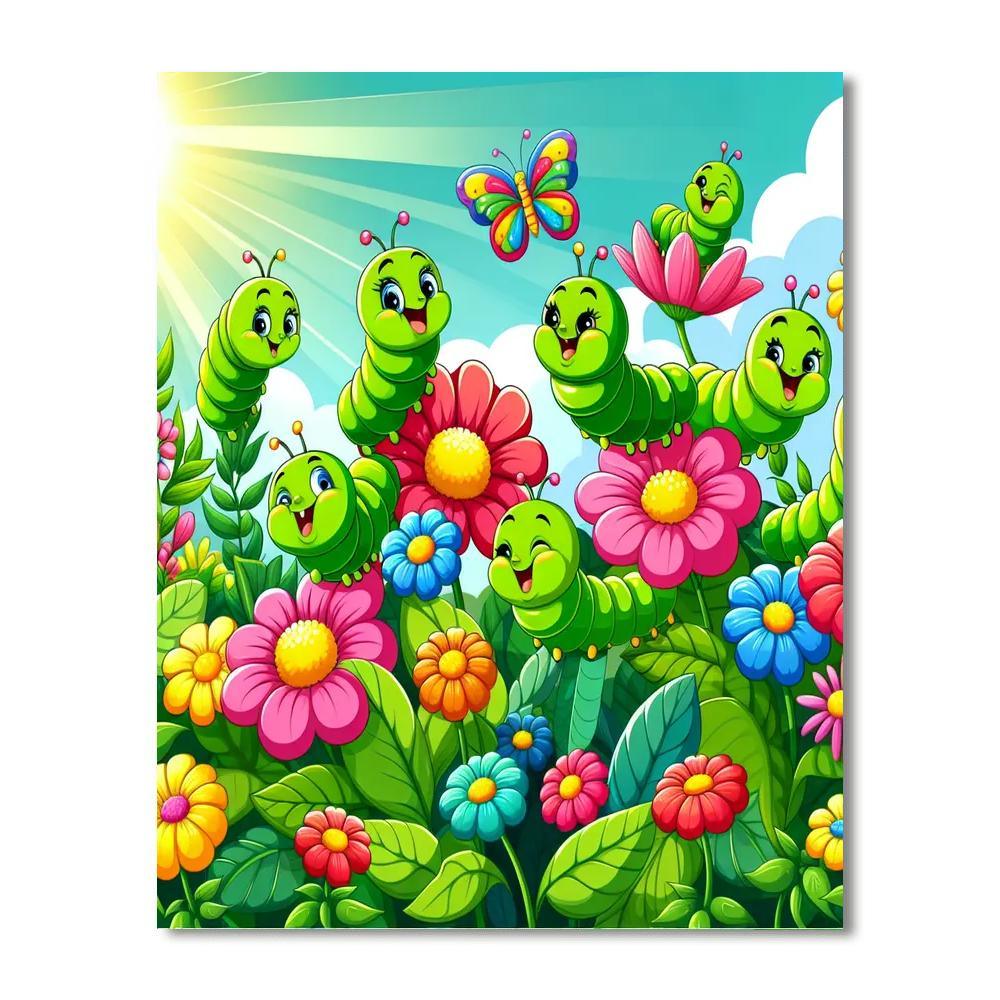 Charming Caterpillars Numbered Painting Kits