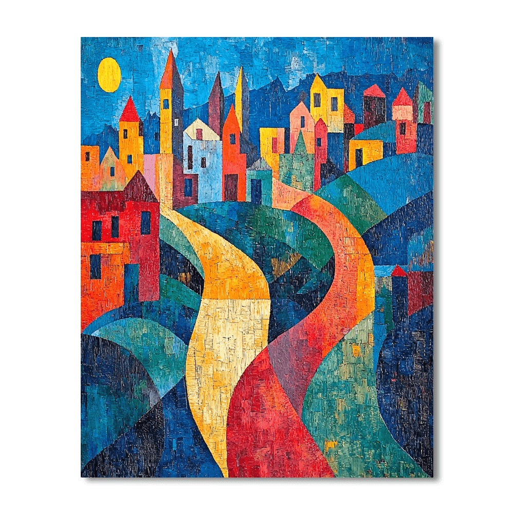 Pablo Picasso Inspired Whimsical Cityscape Paint By Numbers Kits