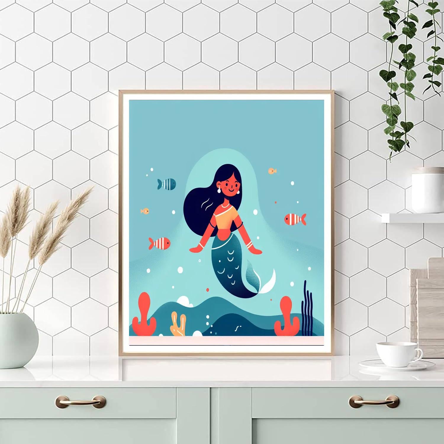 Friendly Mermaid's Ocean Dance Numbered Painting Kits