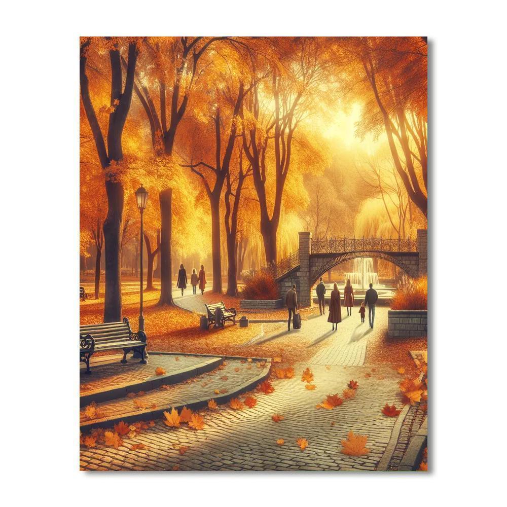Nostalgic Autumn Park Numbered Painting Kits