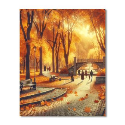 Nostalgic Autumn Park Numbered Painting Kits