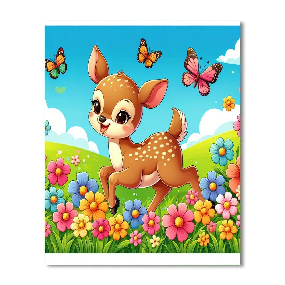 Frolicsome Fawns Paint By Number