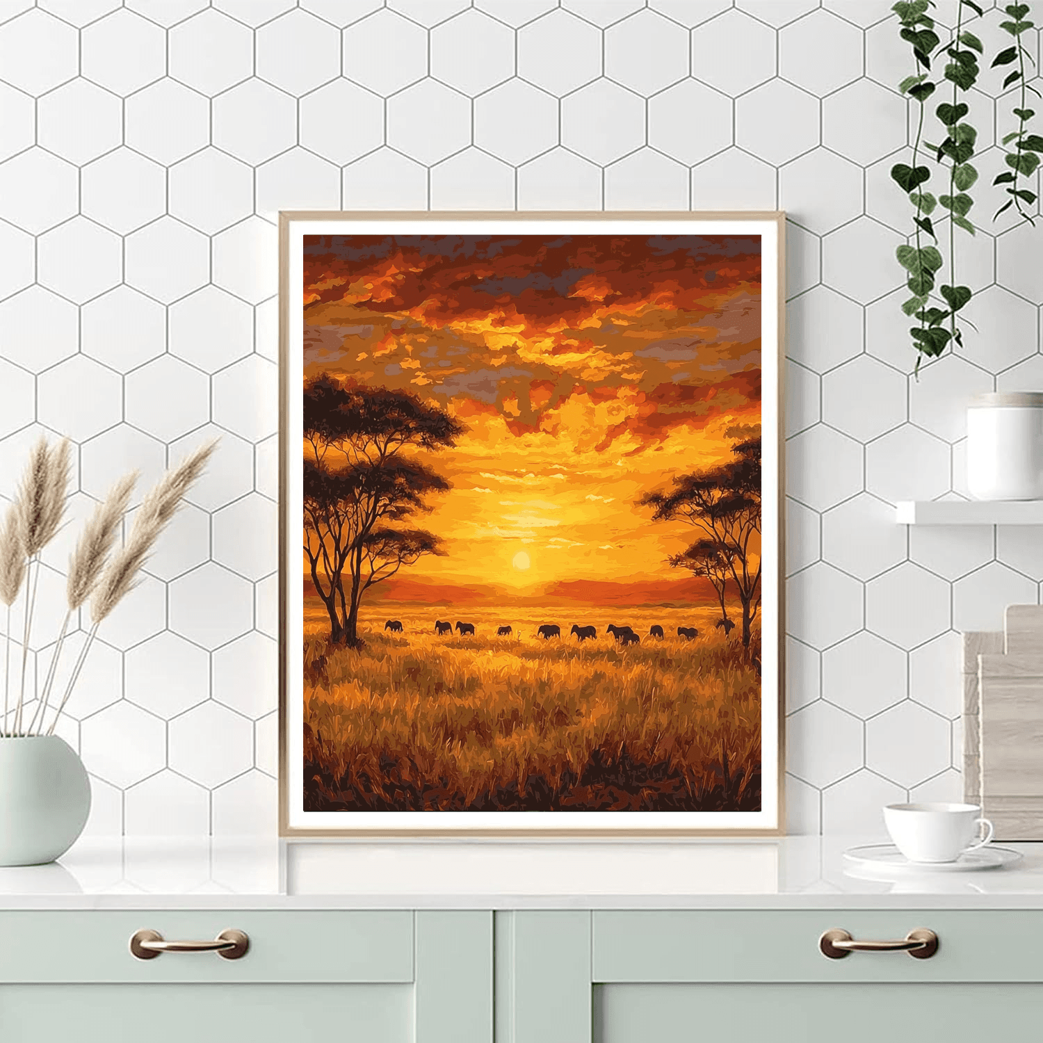 Claude Monet Inspired Wild Savanna Sunsets  Paint By Numbers