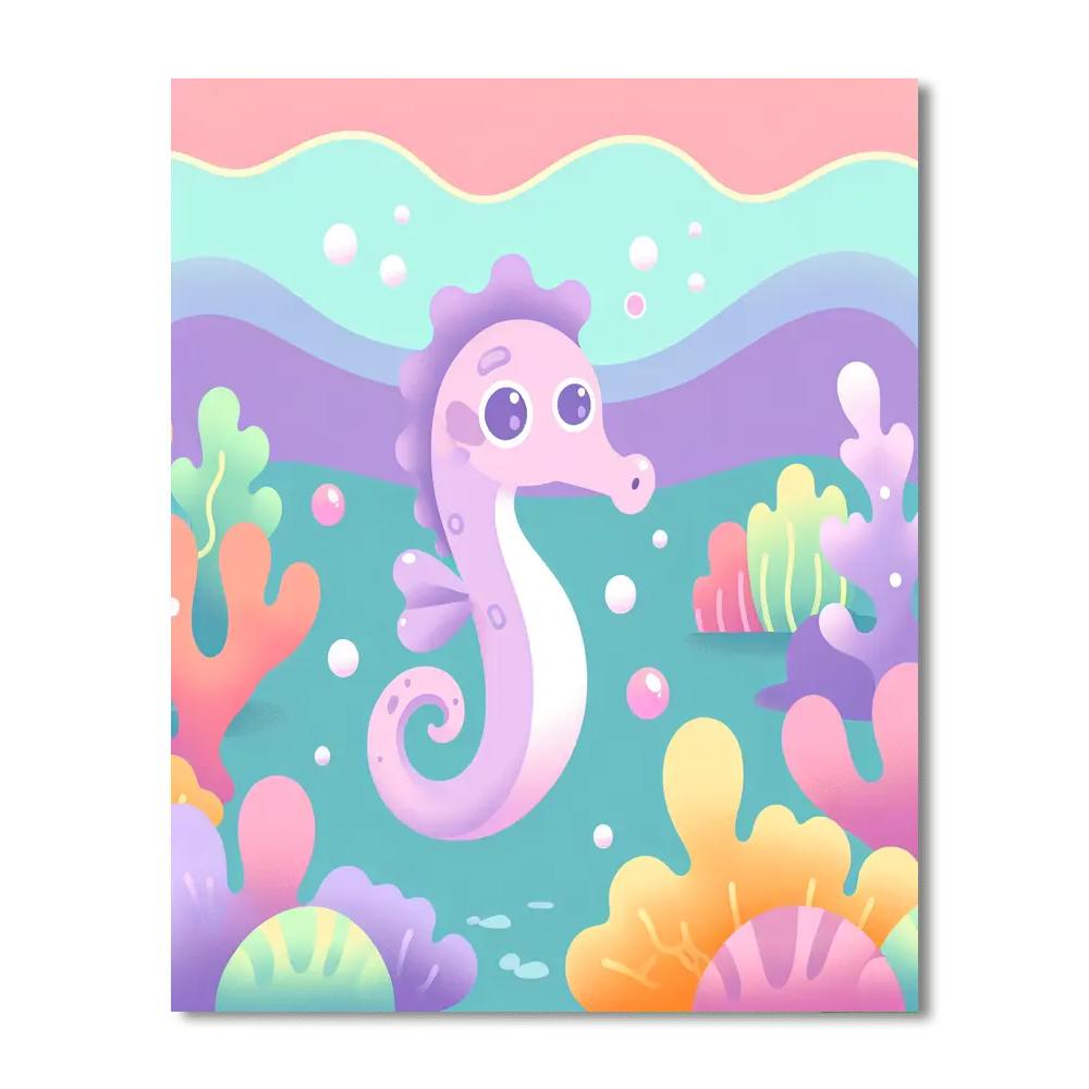 Gentle Seahorse Number Painting
