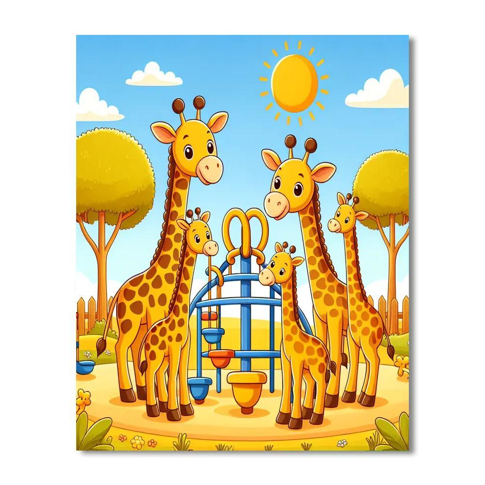 Giggly Giraffes Numbered Painting Kits