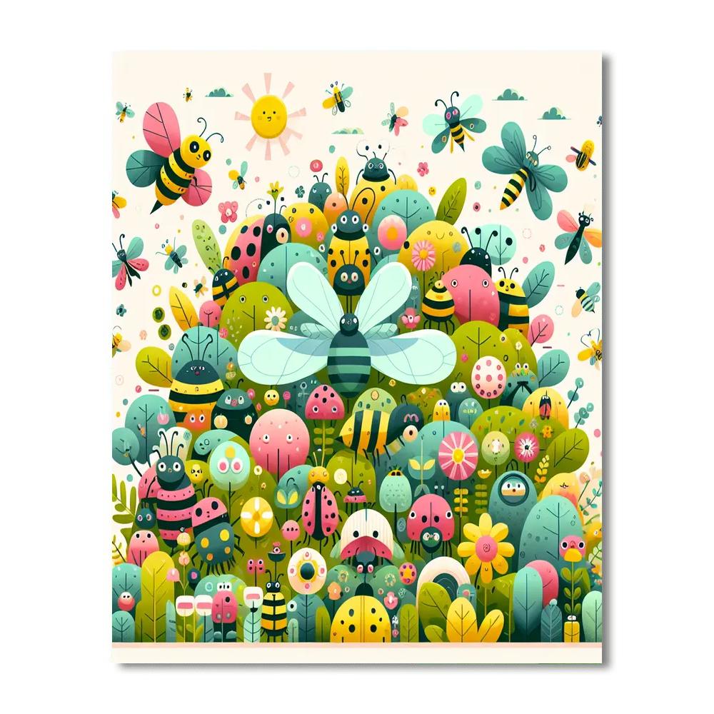 Busy Bug Town Painting Number Kit