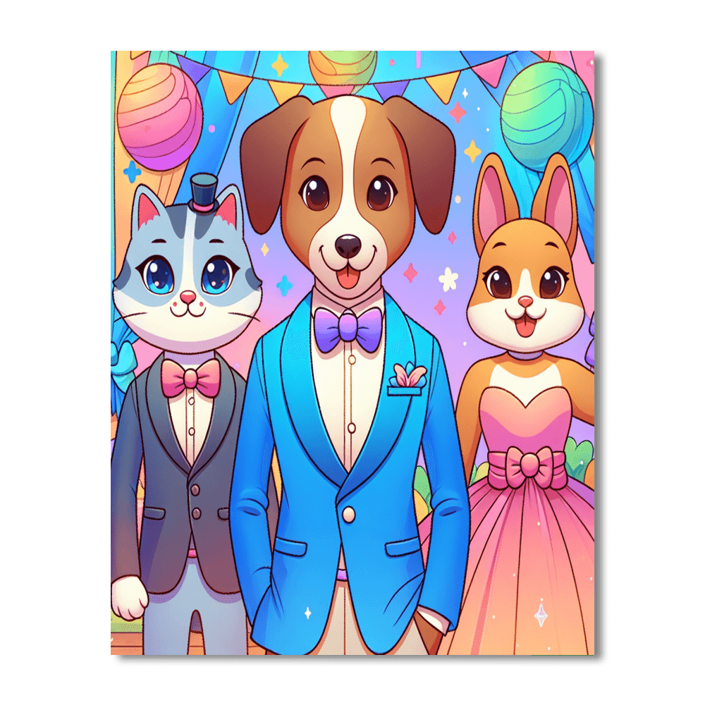 Animal Friends Gala Number Painting