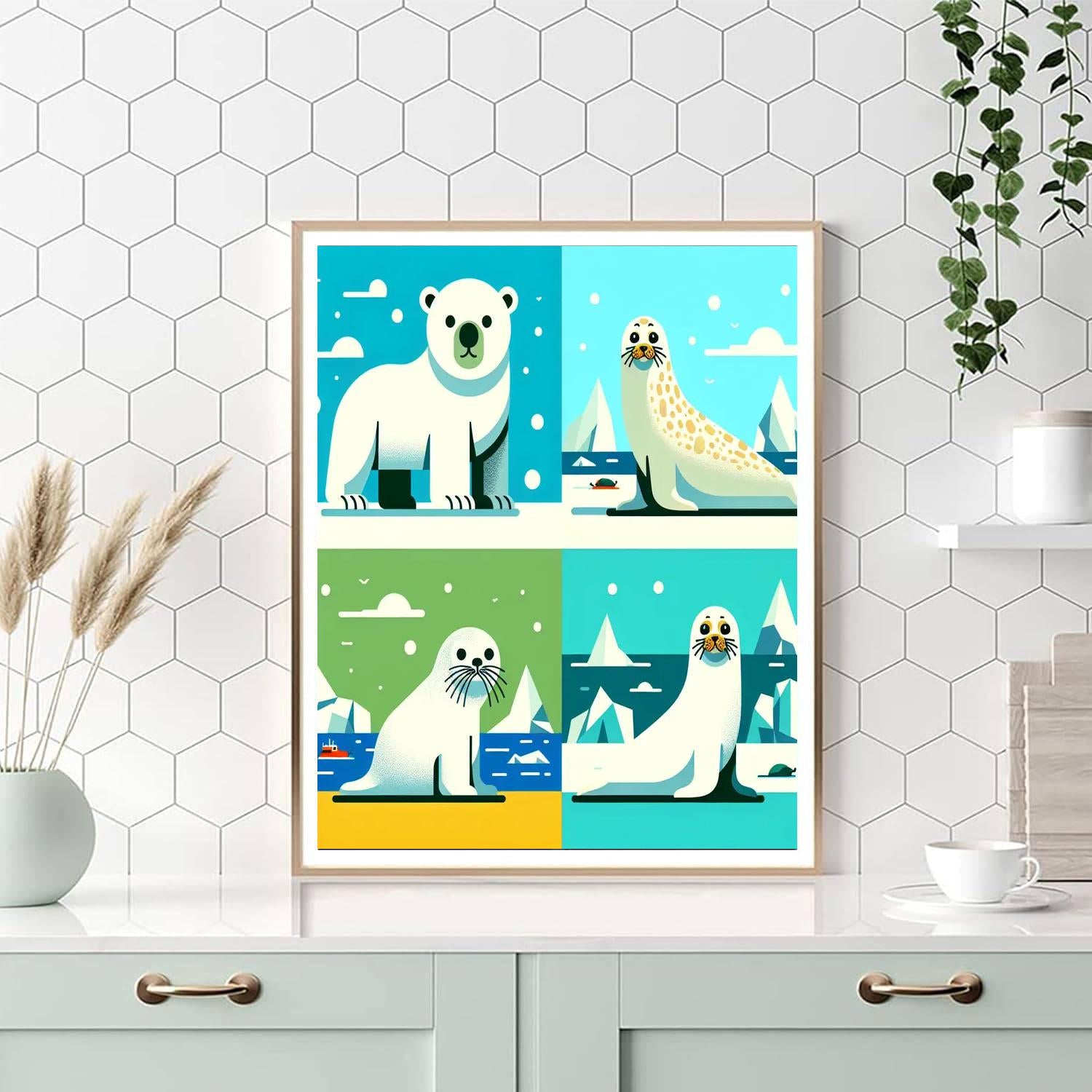 Arctic Animal Exploration Paint By Numbers Art