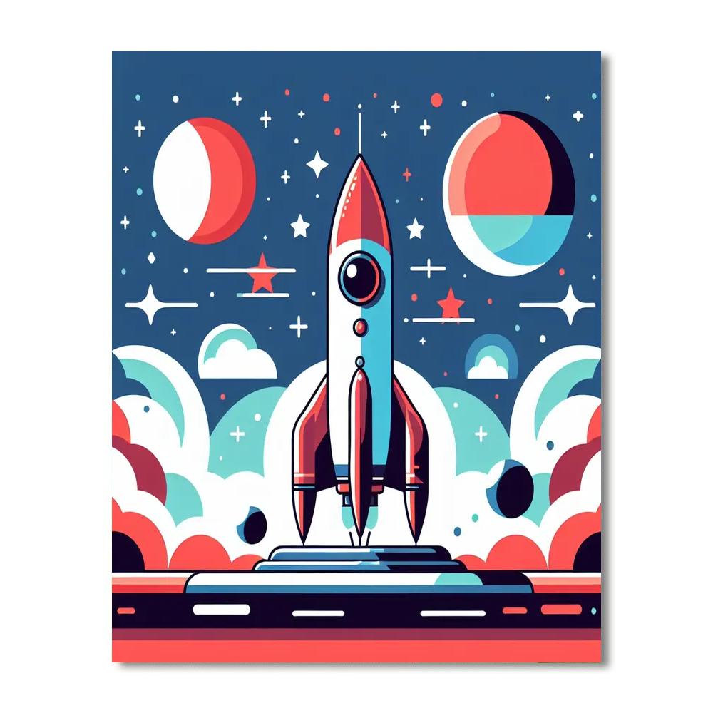 Rocketship Launchpad Adventure Painting By Numbers Kit