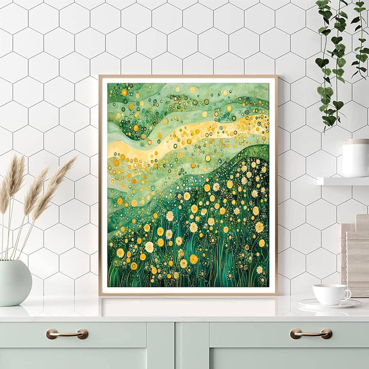 Gustav Klimt Inspired Glistening Meadows  Paint By Numbers Kits