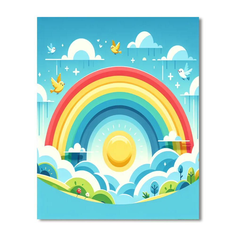Bright Rainbow Skies Painting By Numbers Kit