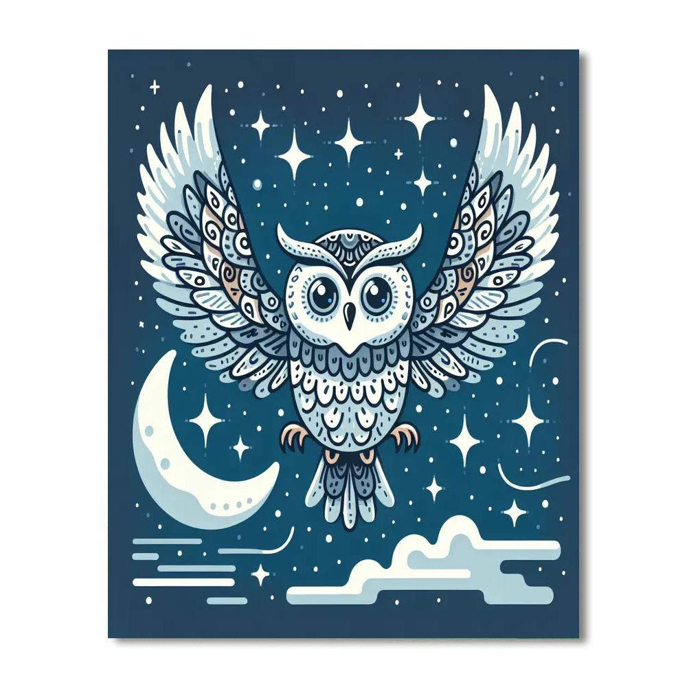 Starlight Owl Adventure Paint By Numbers