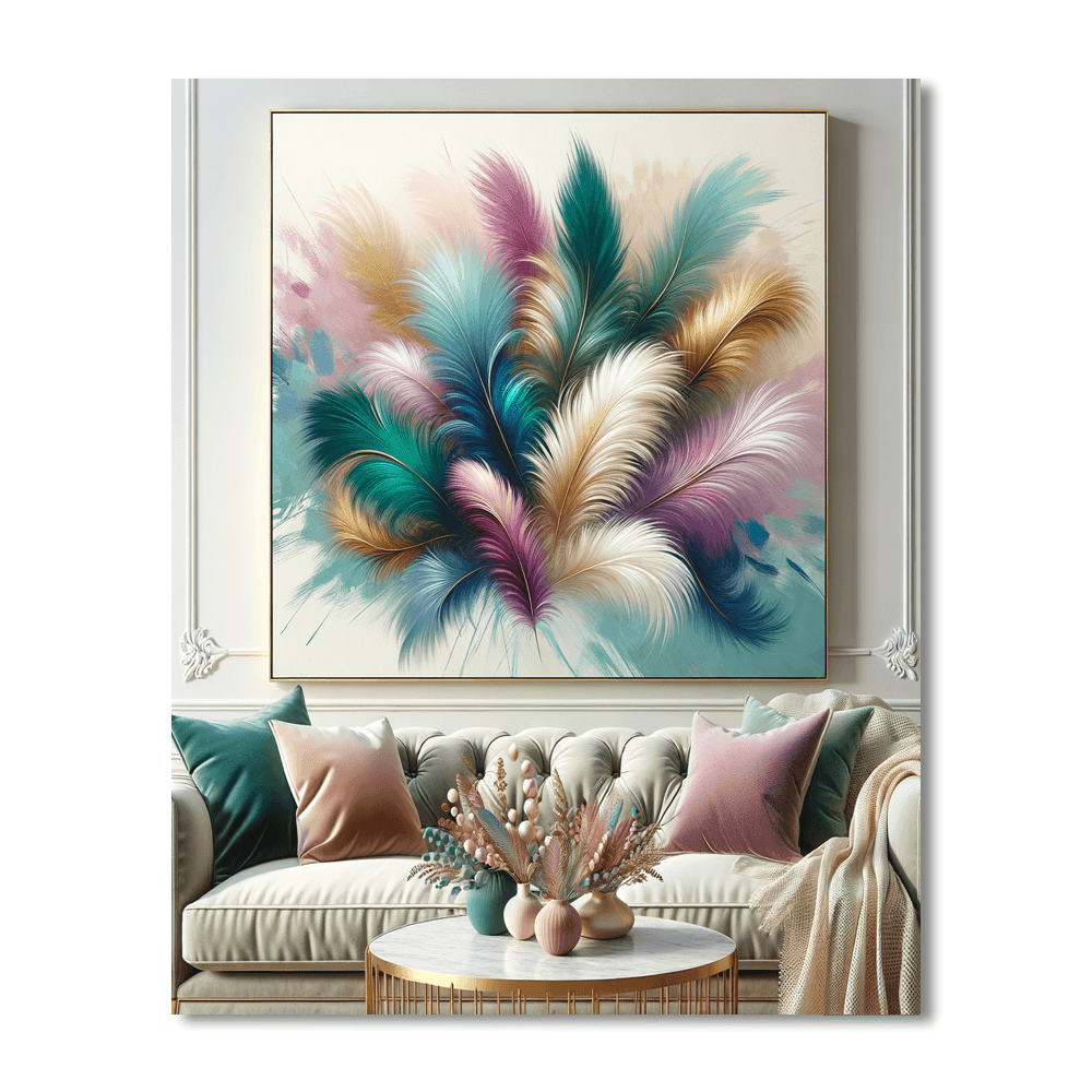 Elegant Feather Dance Numbered Painting Kits