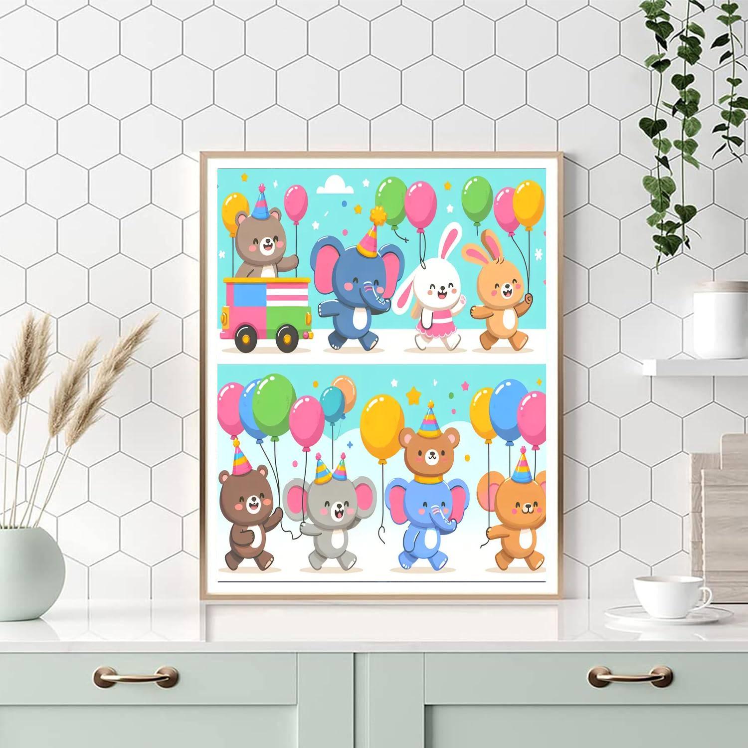 Giggling Animal Parade Paint By Numbers Art