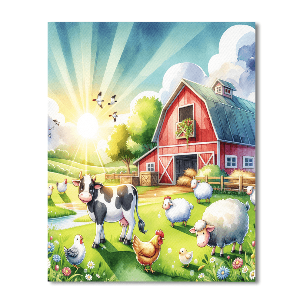Sunny Farm Friends Painting Number Kit