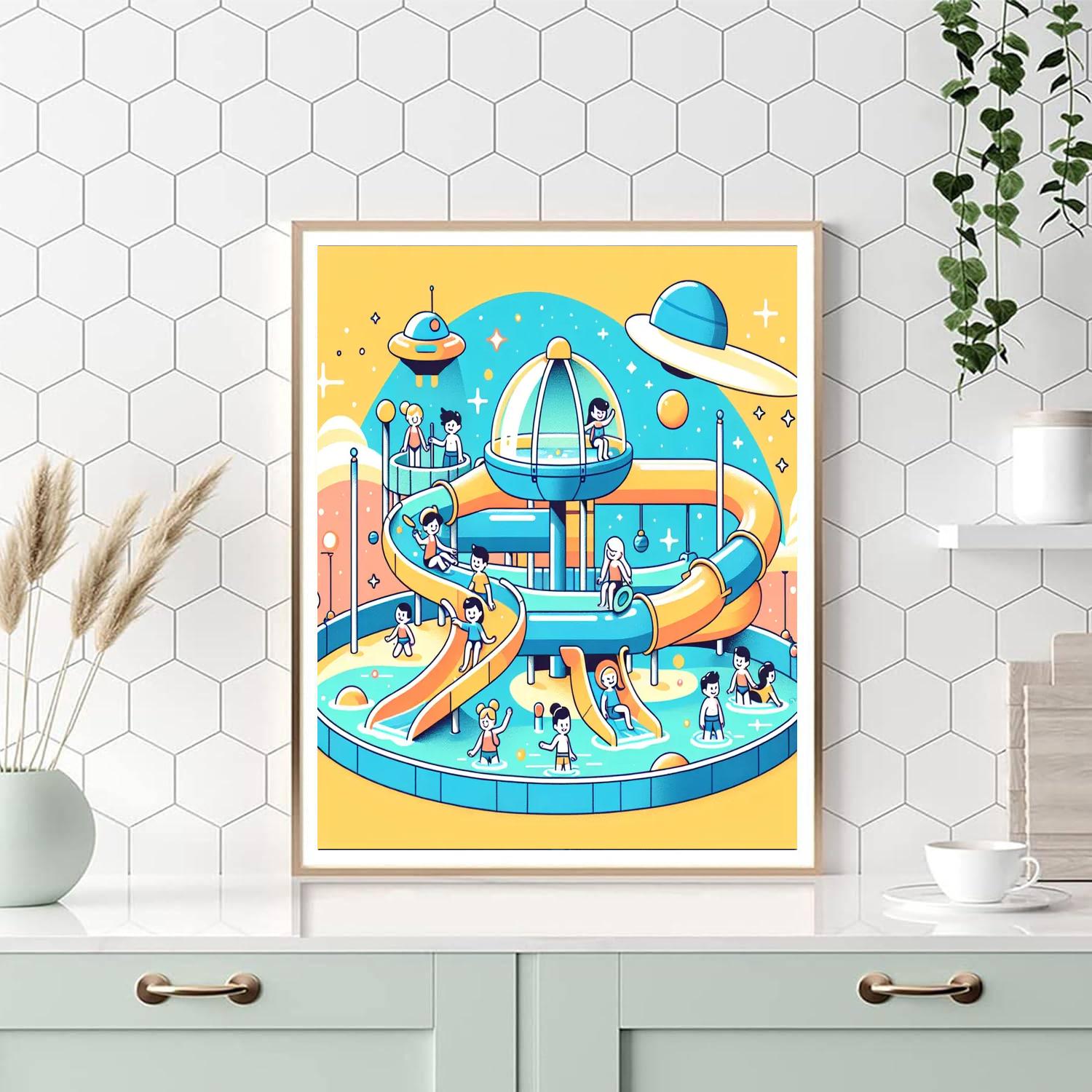 Space Station Splashdown Number Painting