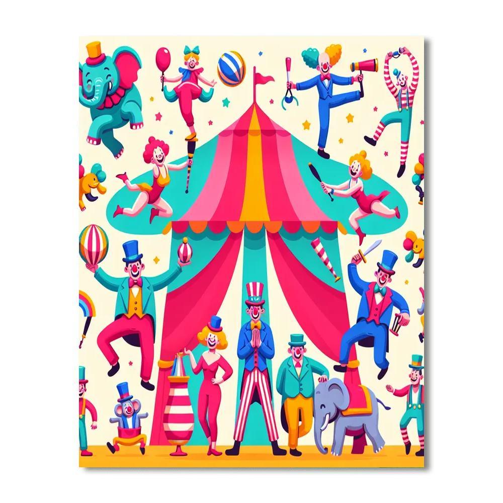 Whimsical Circus Show Paint By Numbers Kits