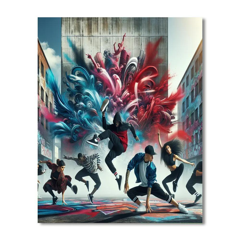 Energetic Breakdance Battle Paint By Color
