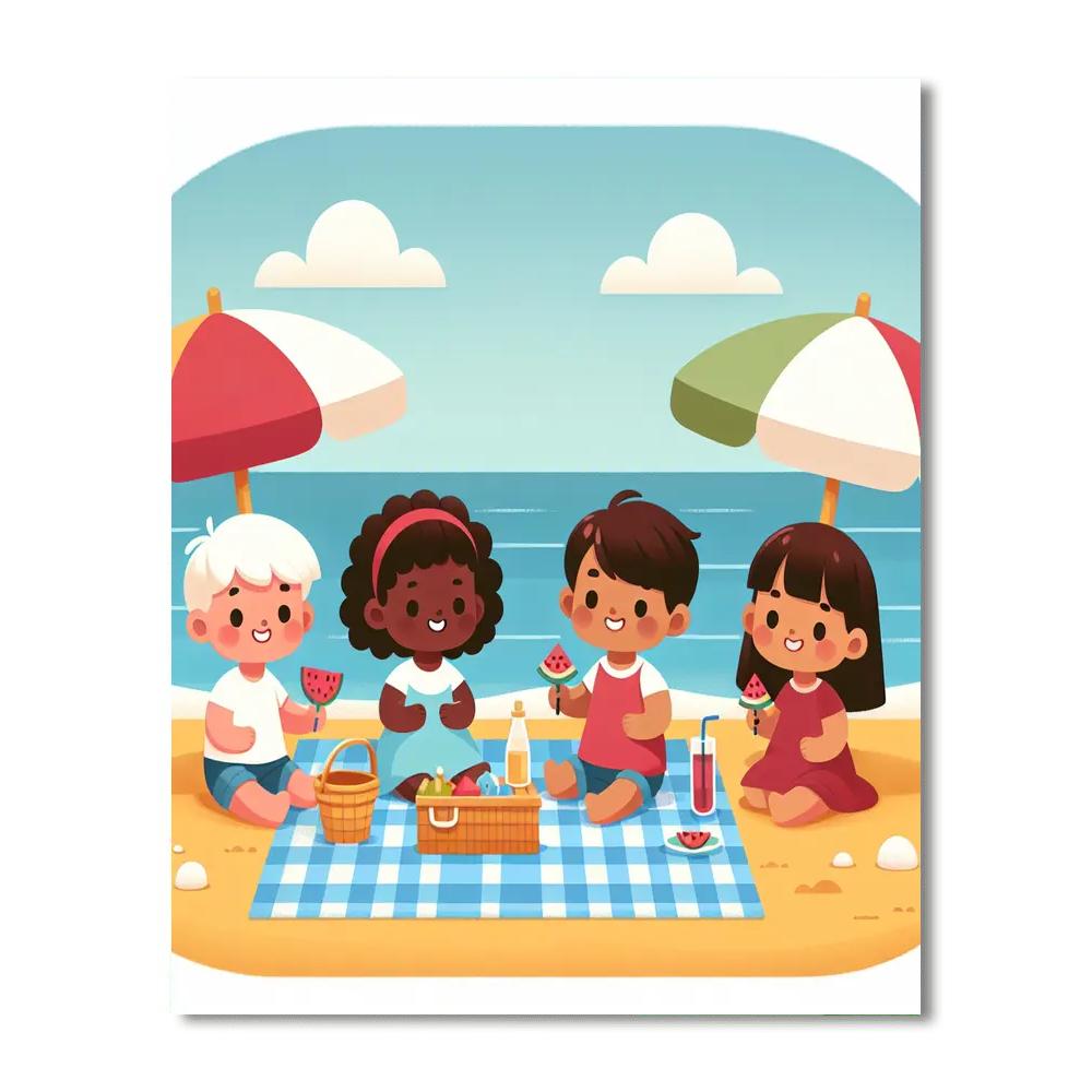 Seaside Picnic Party Numbered Painting Kits
