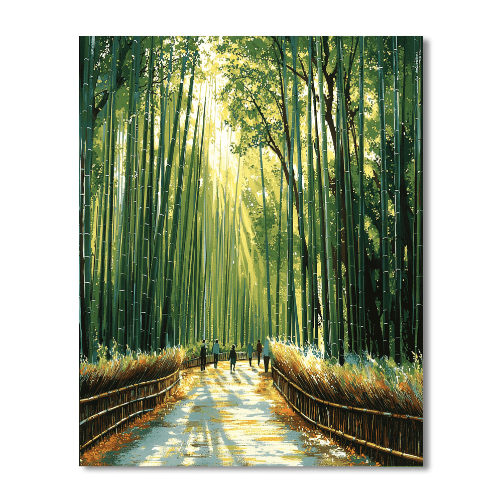 Arashiyama Bamboo Grove DIY Paint By Numbers
