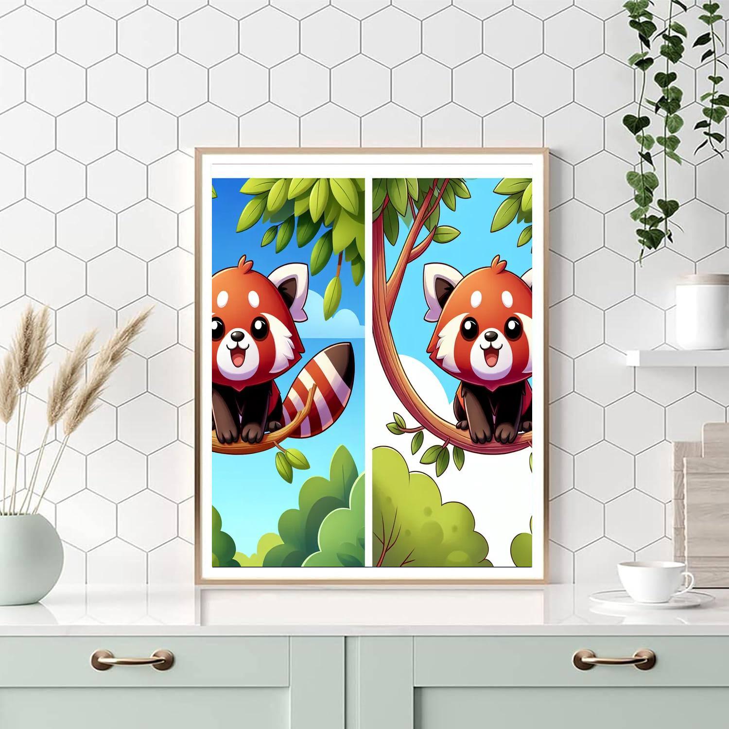 Cheerful Red Panda Paint By Numbers Art