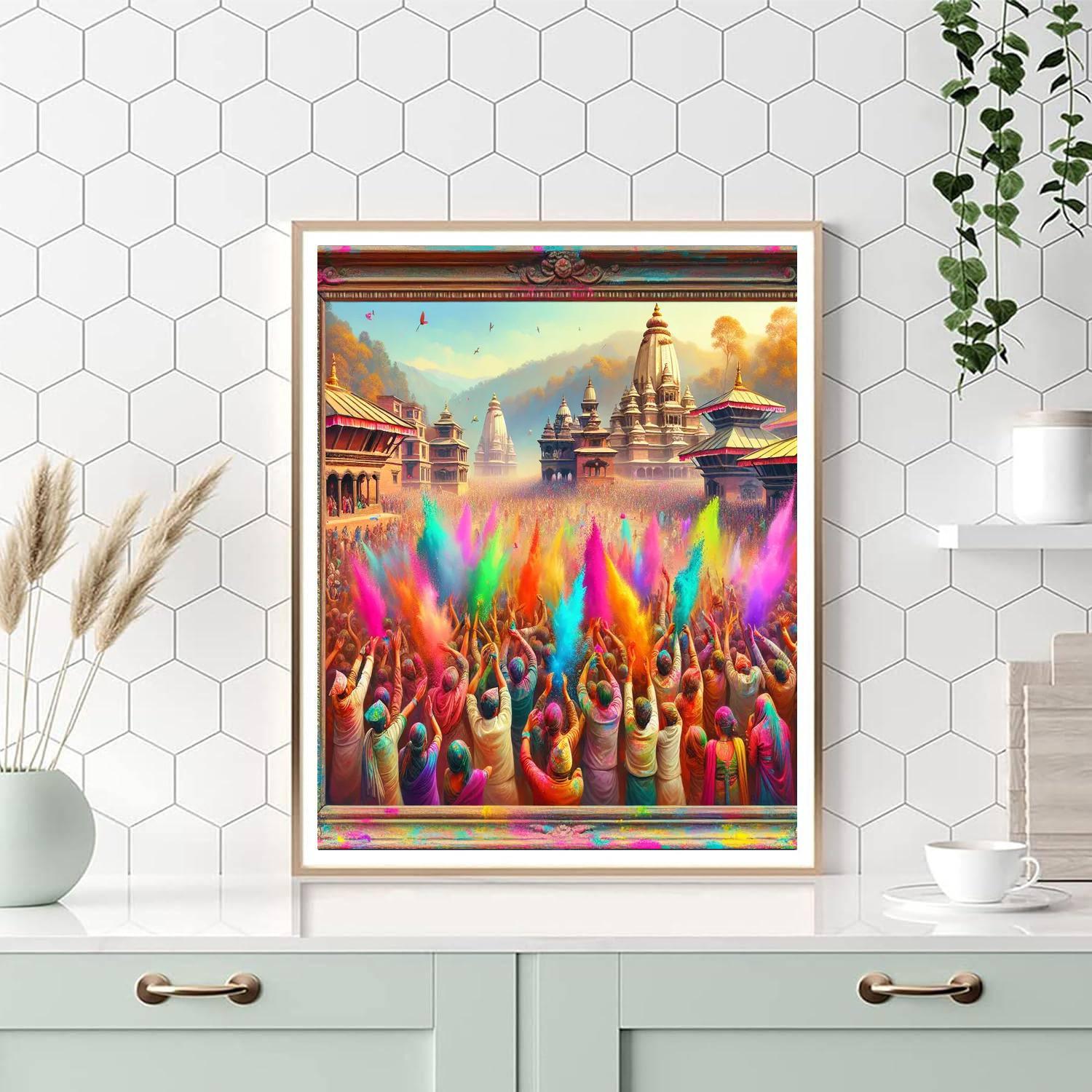 Festival Of Colours - Nepal Paint By Numbers Art