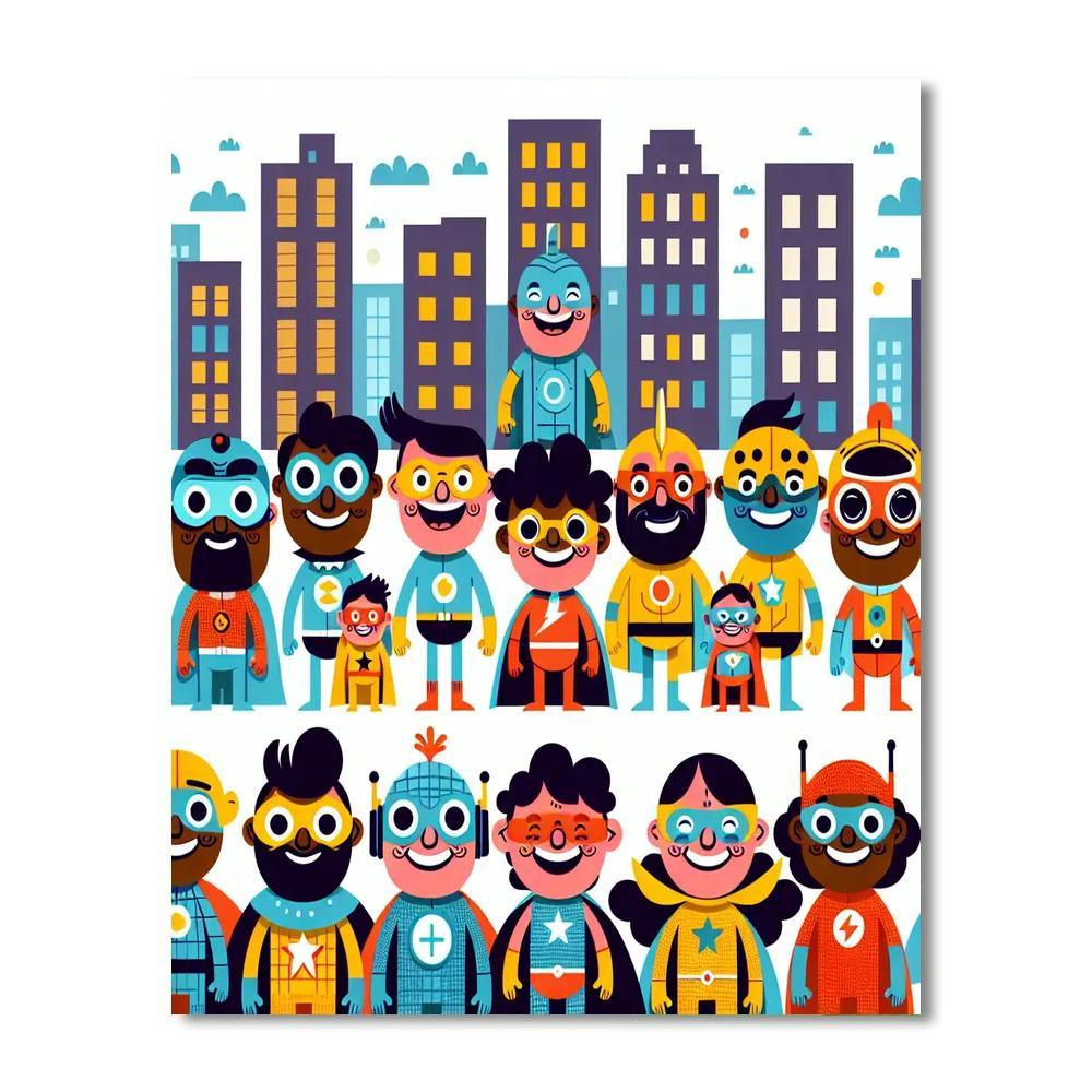 Silly Superheroes Squad Paint By Color