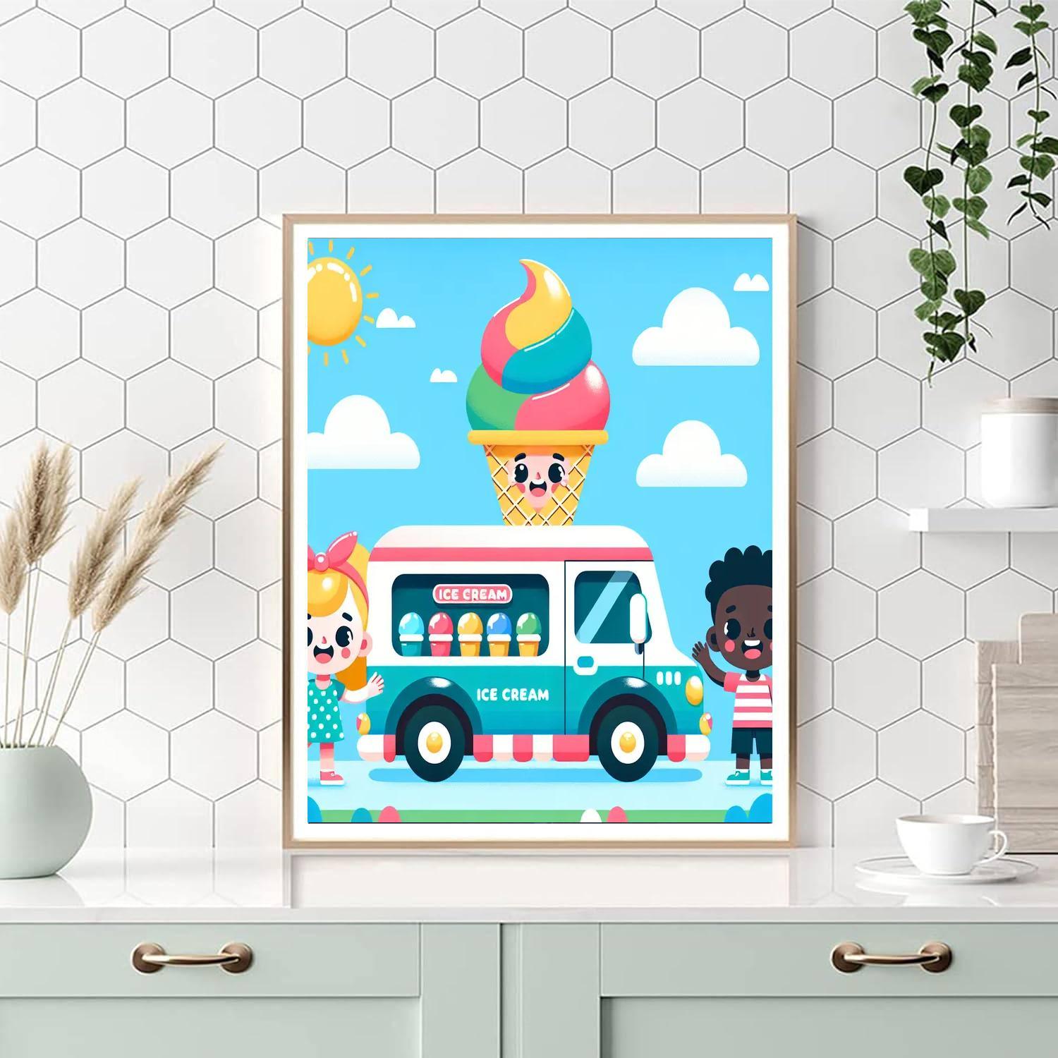 Ice Cream Truck Party Painting By Numbers Kit