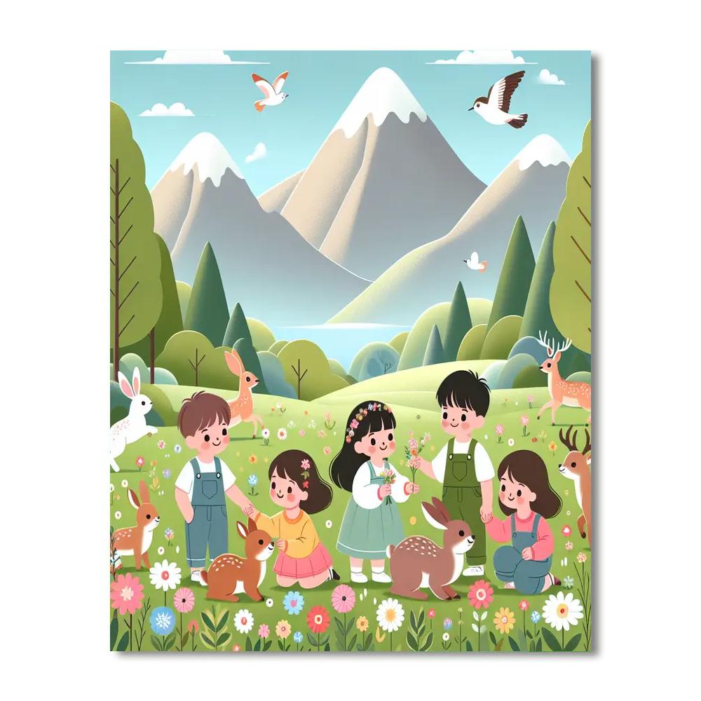 Majestic Mountain Meadows Numbered Painting Kits