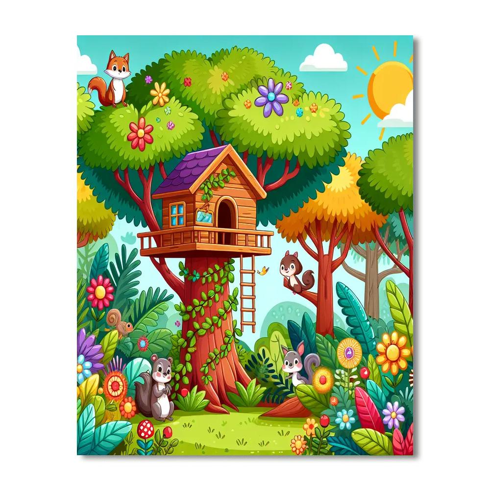 The Enchanted Treehouse DIY Paint By Numbers