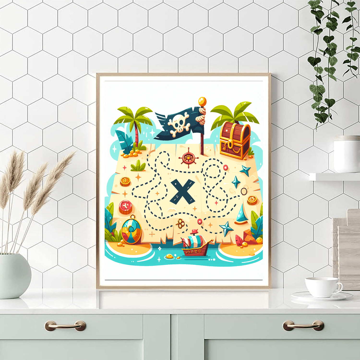 Pirate Treasure Map Numbered Painting Kits