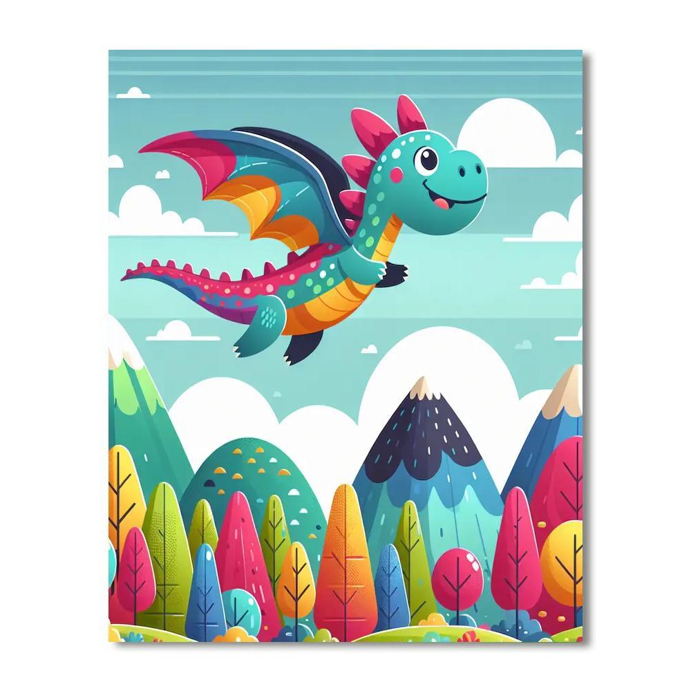 Friendly Dragon On A Quest DIY Paint By Numbers