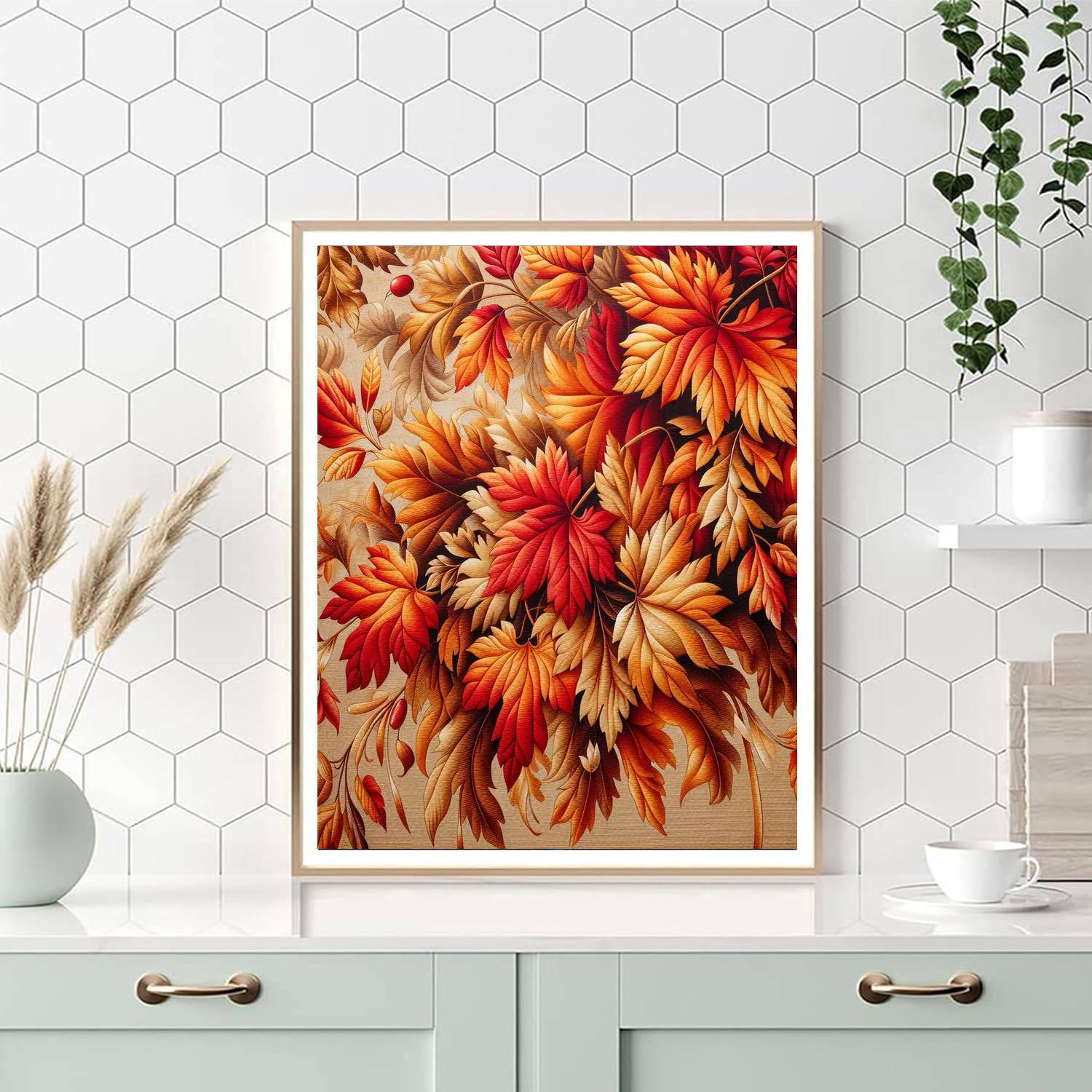 Autumn Leaves Tapestry Paint By Color