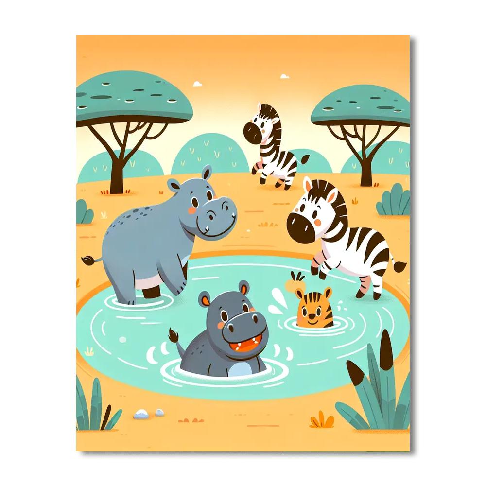 Sunny Safari Splash Painting By Numbers Kit