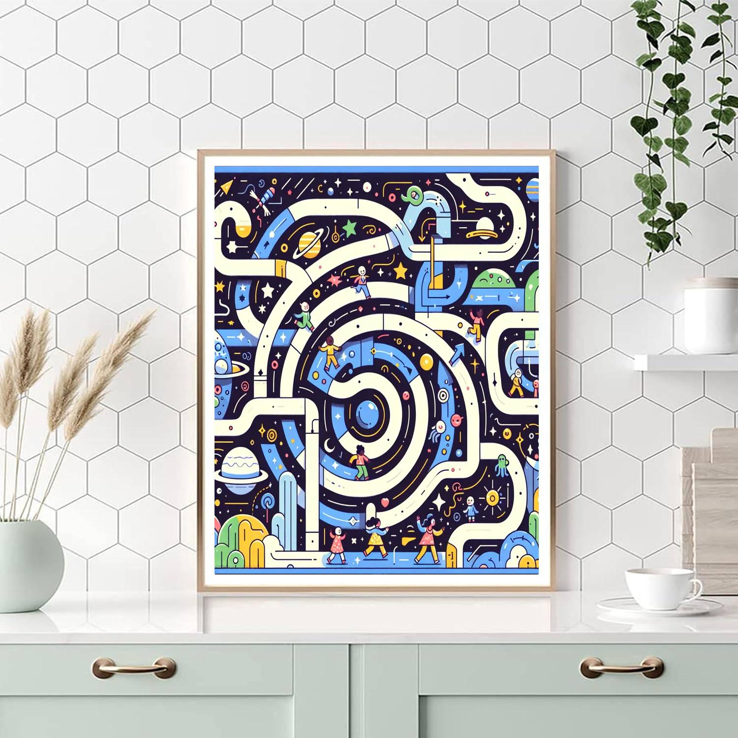 Galaxy Maze Challenge DIY Paint By Numbers