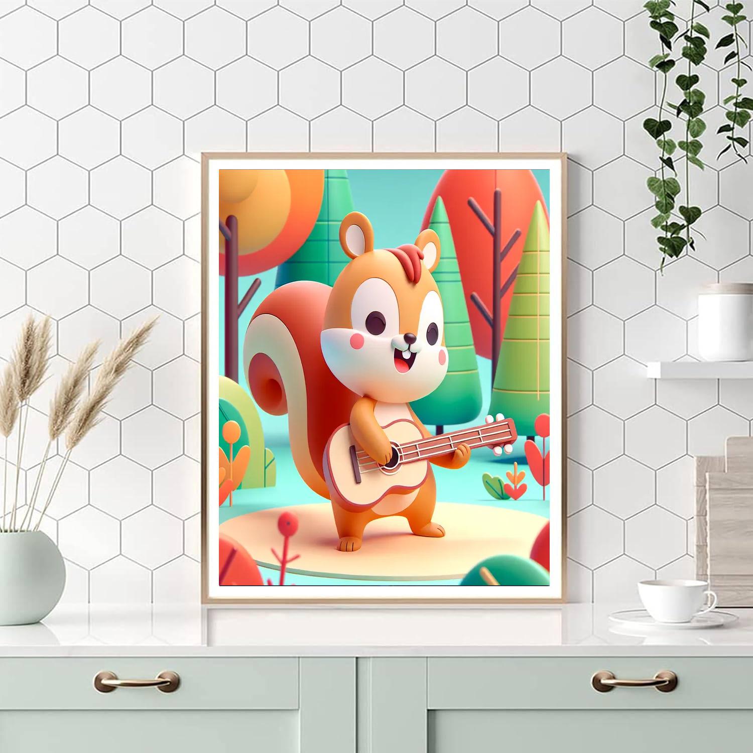 Sweet Squirrel Serenade Painting Number Kit