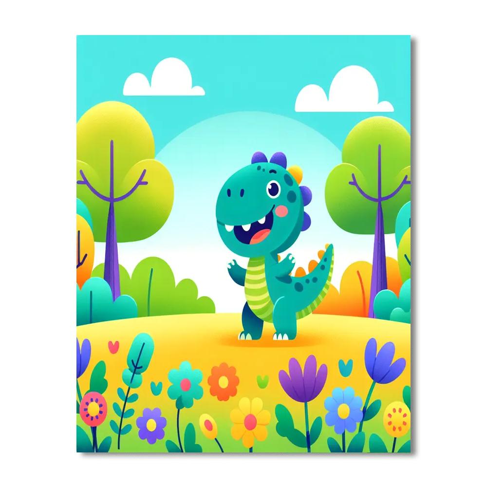 Adventure In Dino Park Paint By Numbers Art