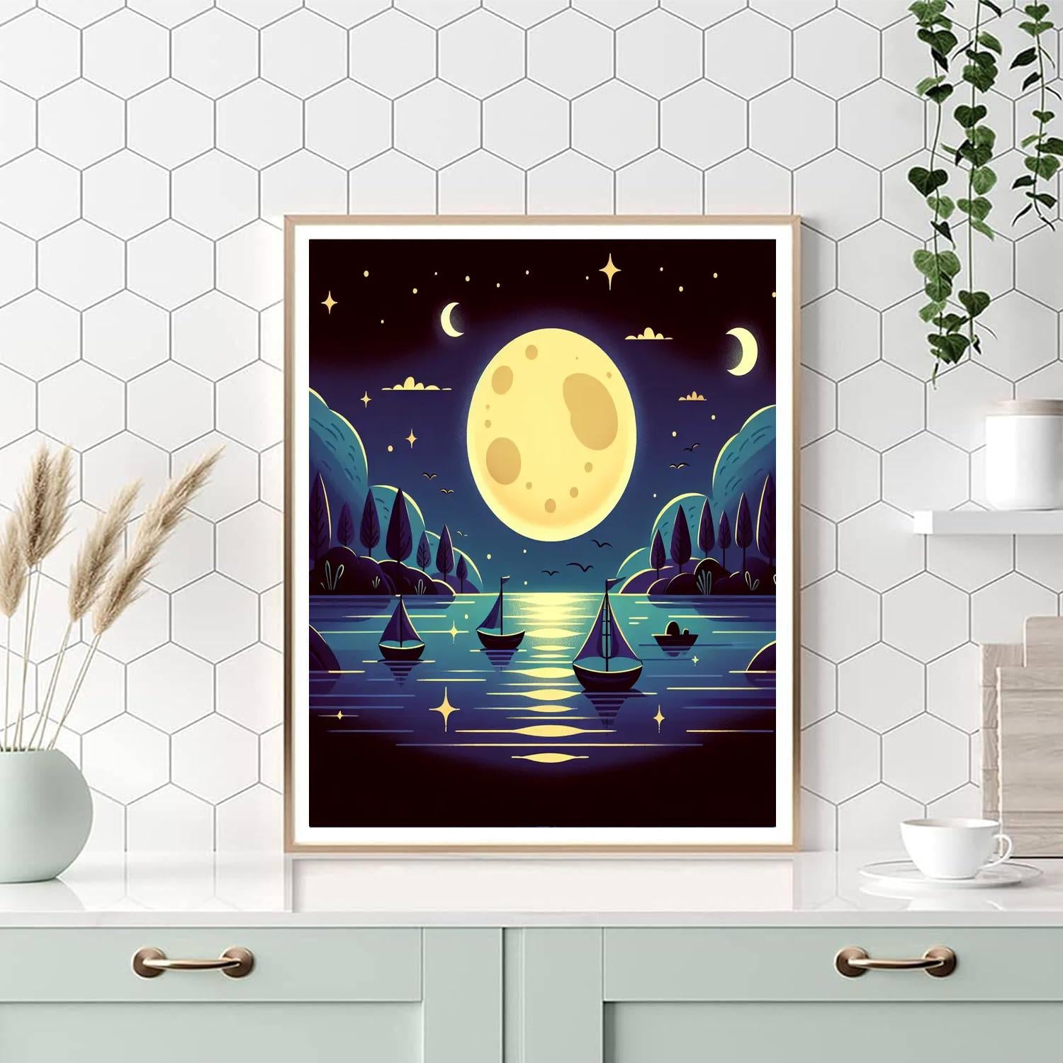 Moonlit Ocean Adventure Numbered Painting Kits