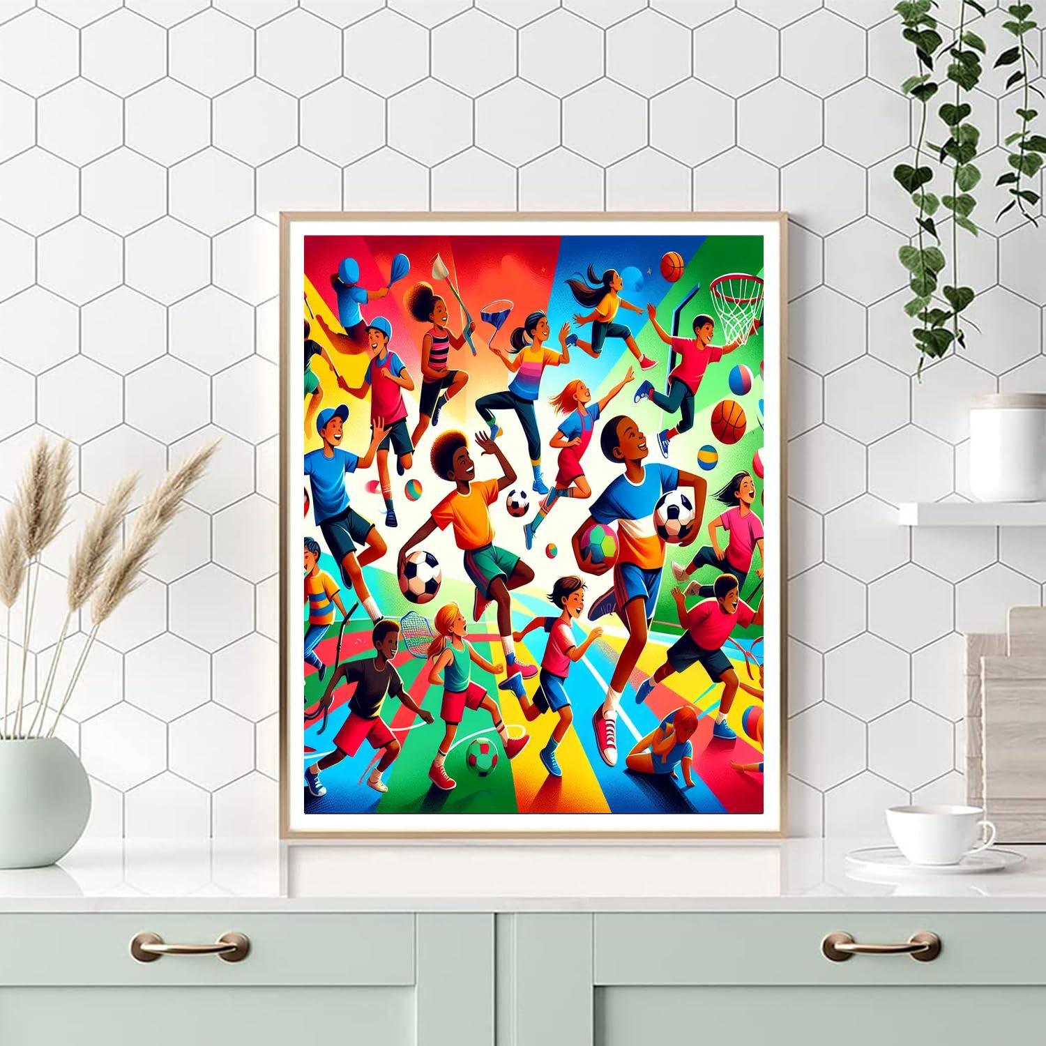 Dynamic Sports Extravaganza Number Painting