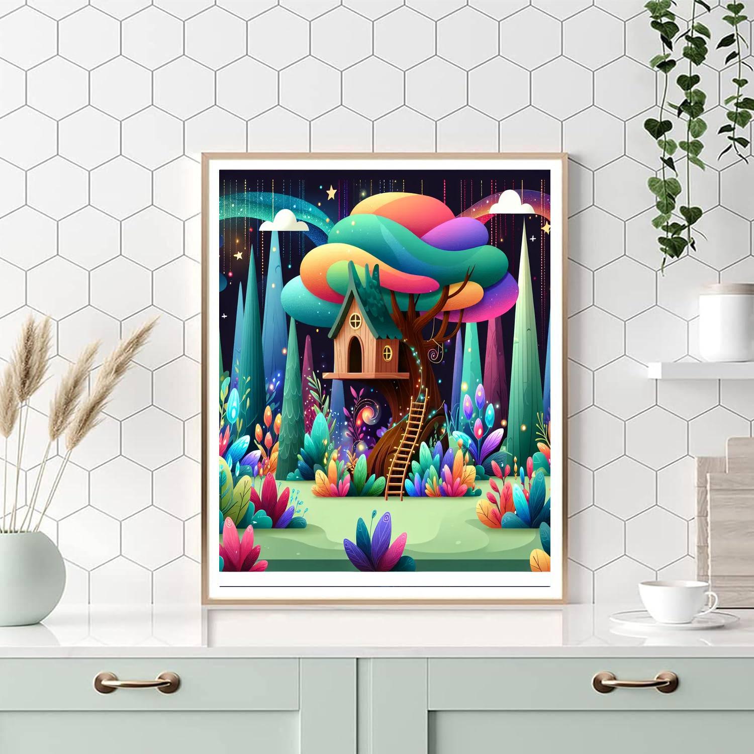 Fantasy Forest Hideout Painting By Numbers Kit