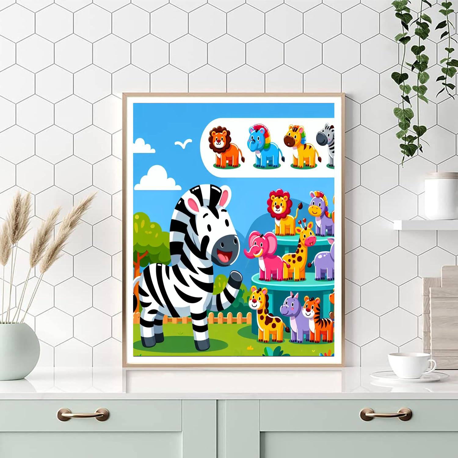 Zebra's Zesty Zoo Day Paint By Numbers