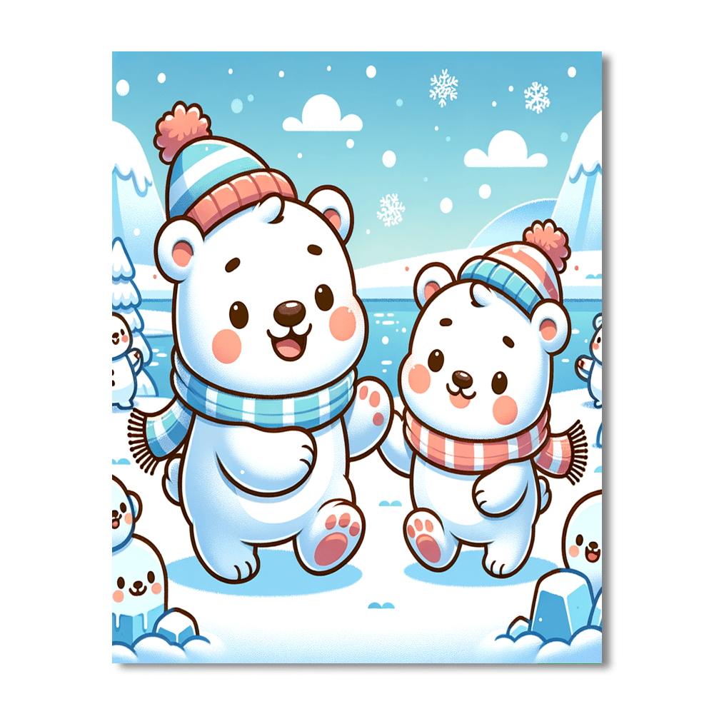 Cuddly Polar Bears Paint By Number