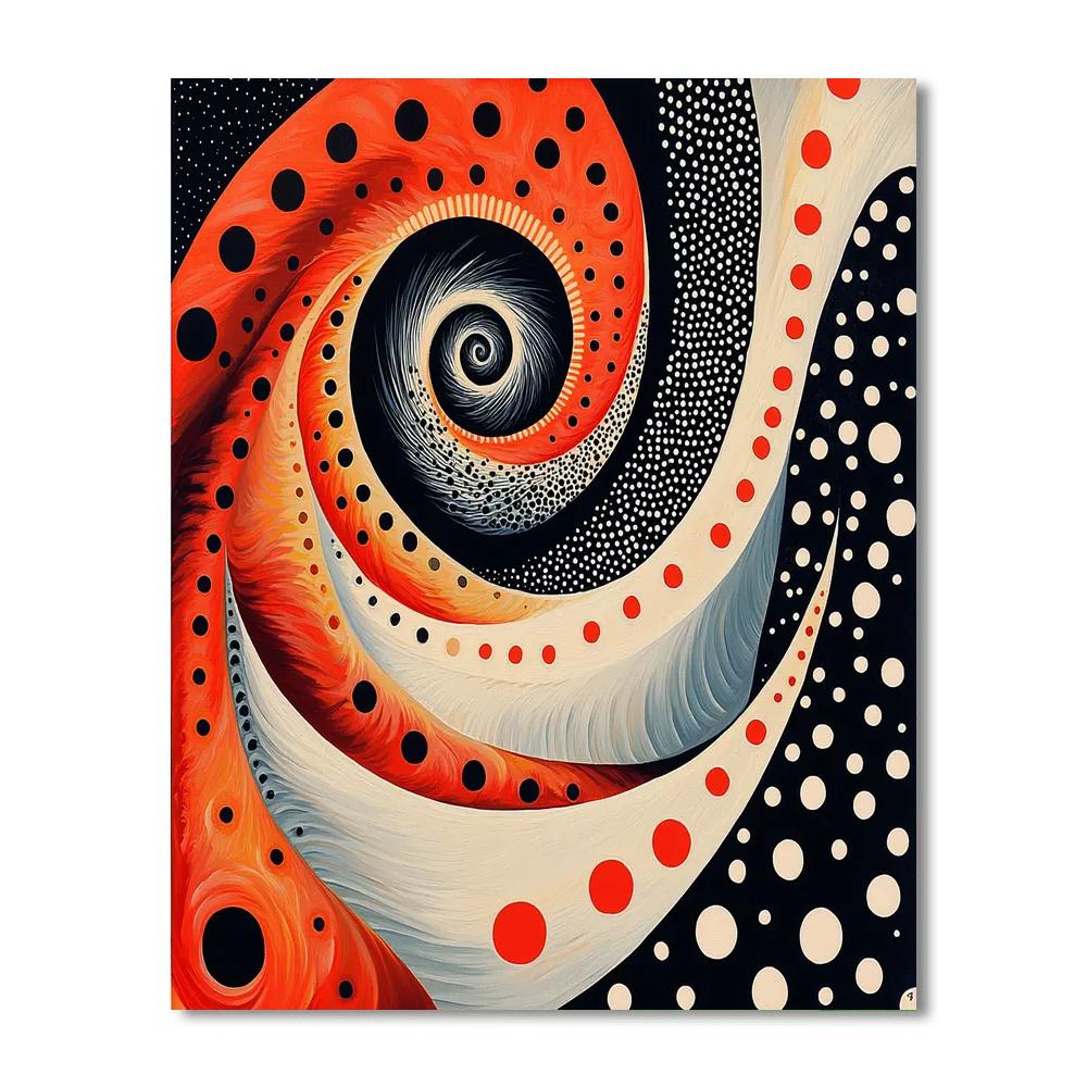 Yayoi Kusama Inspired Enchanted Spiral  DIY Paint By Numbers