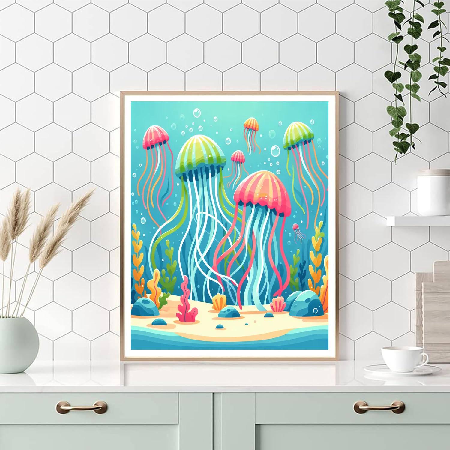 Underwater Disco With Dancing Jellyfish Paint By Numbers Kits