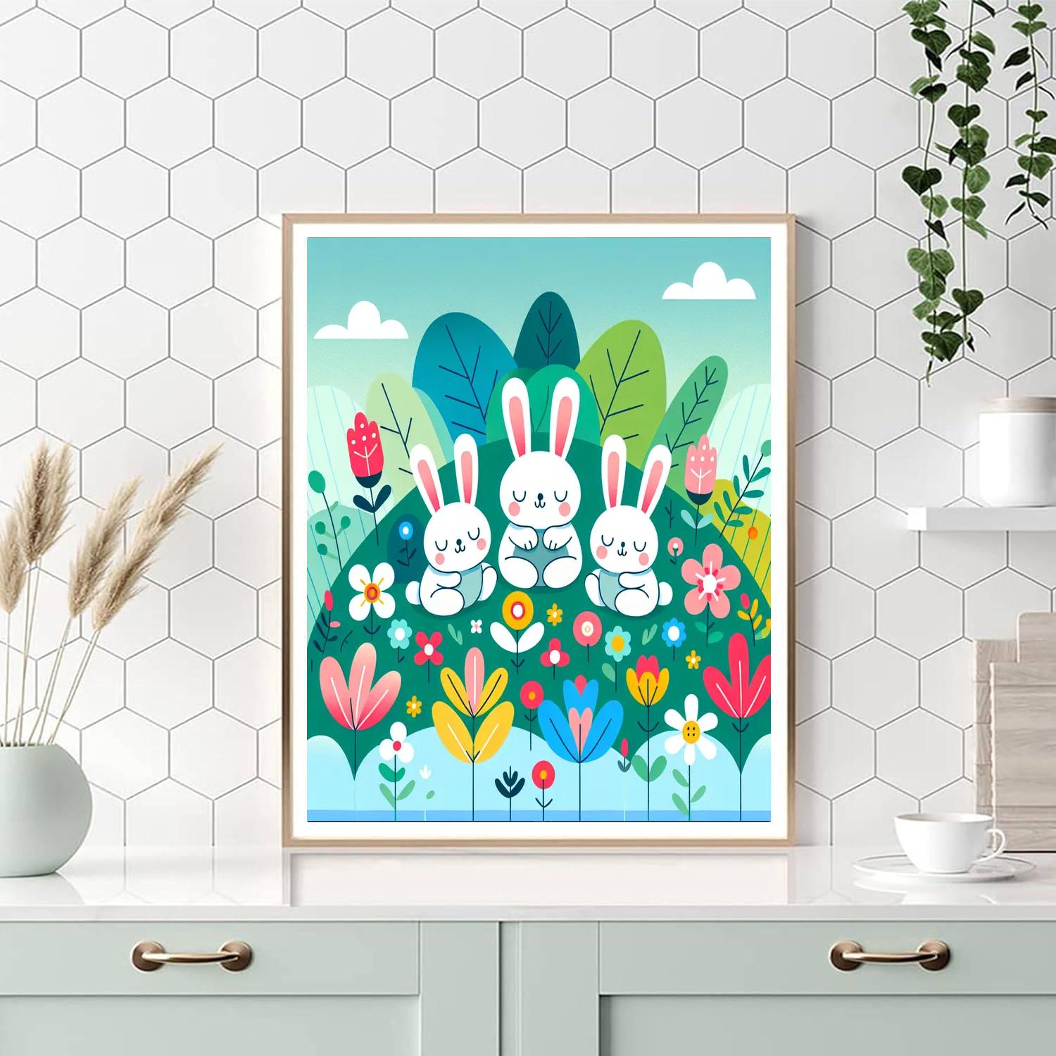 Bunny’s Blooming Bower Paint By Numbers
