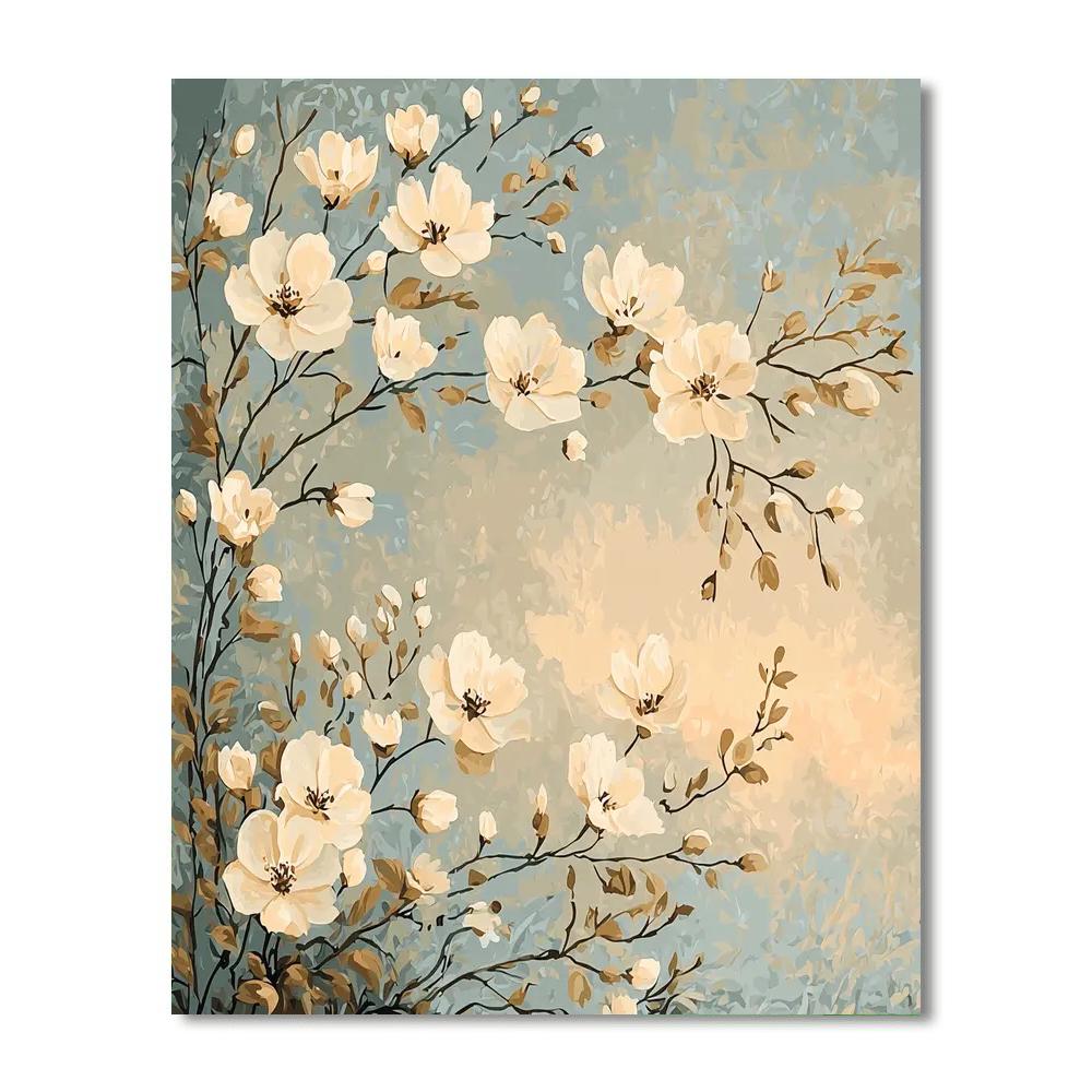 Leonardo Da Vinci Inspired Blossoms In Twilight  Paint By Number