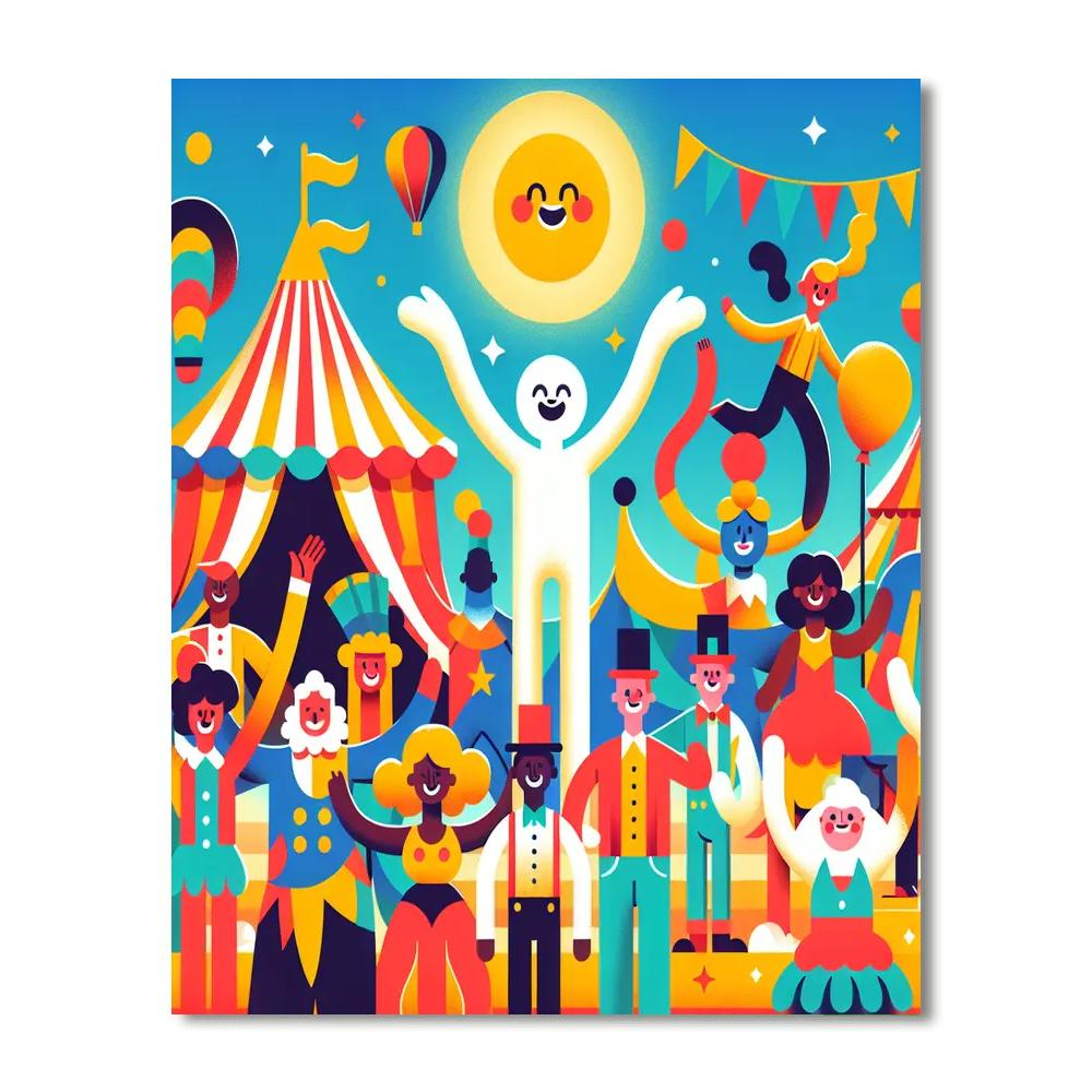 Sunny Circus Spectacle Paint By Numbers Art